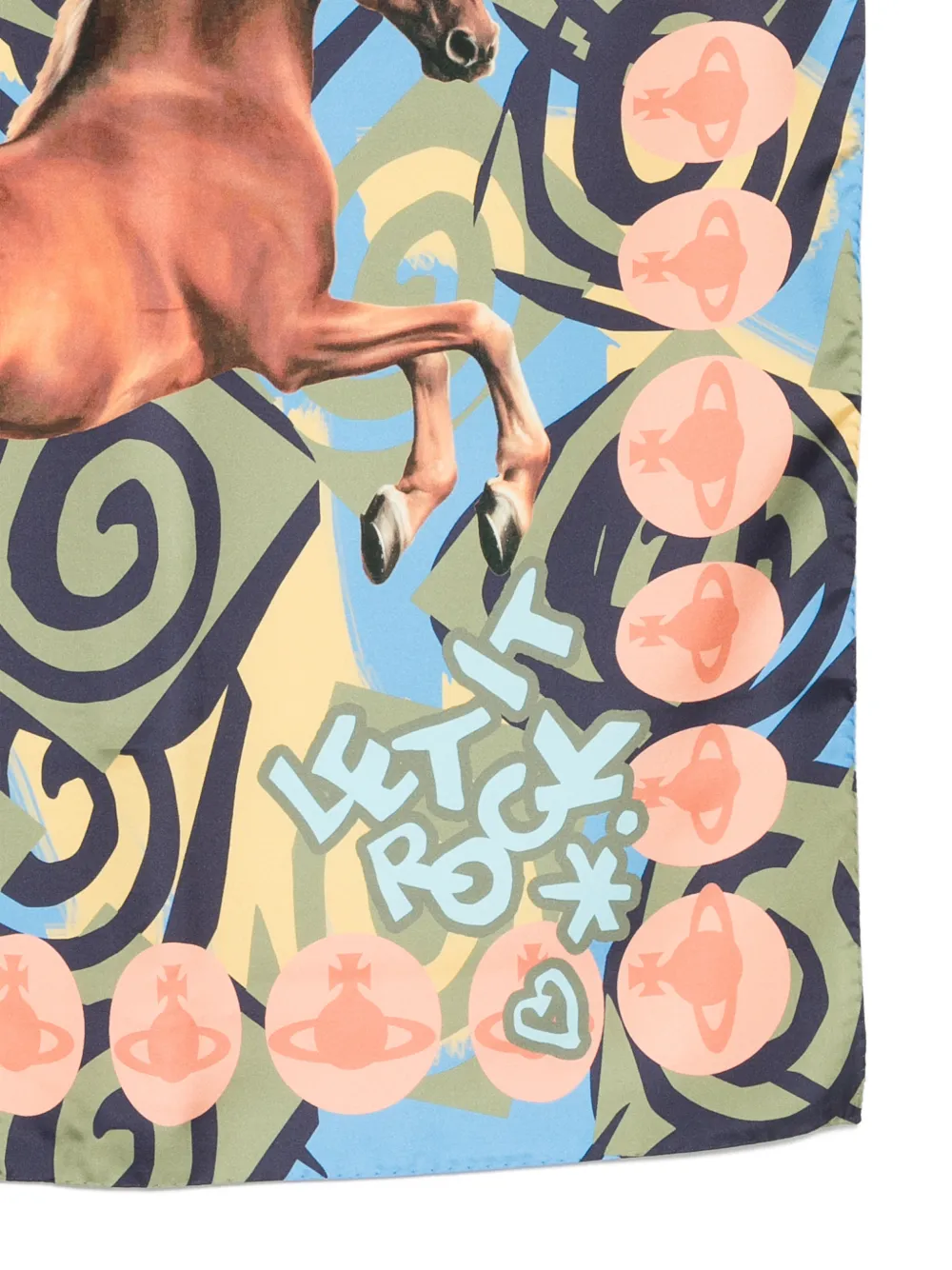 Vivienne Westwood Sjaal met paarden-print Groen