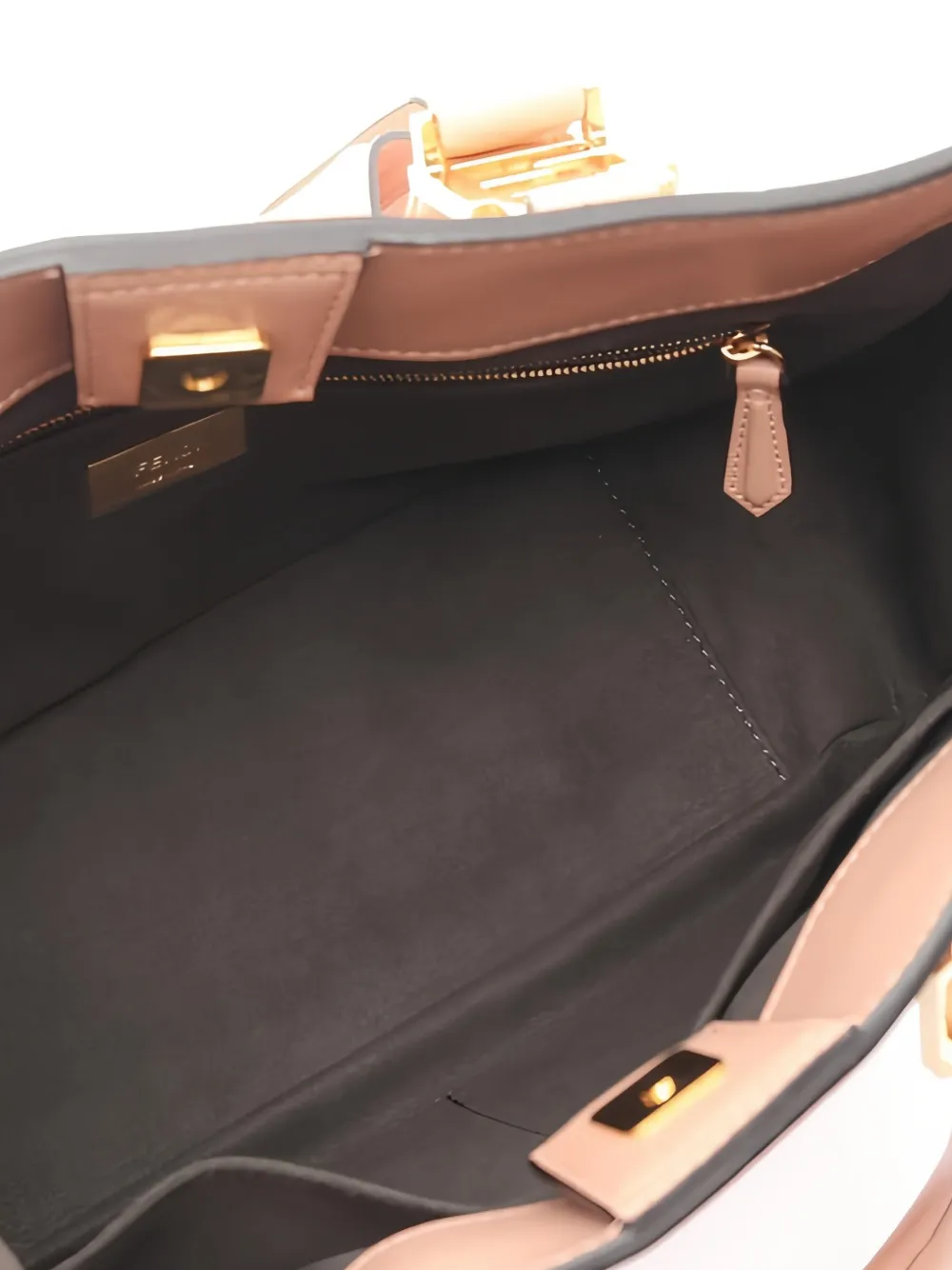 2010s Small Ff Leather Tote Bag