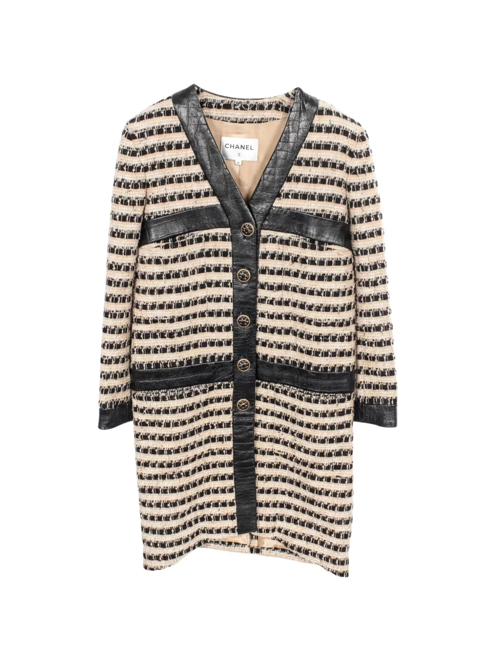 CHANEL Pre-Owned 1986-1988 single-breasted tweed coat - Toni neutri