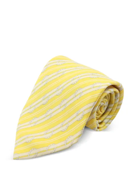 Hermès Pre-Owned horseshoe striped silk tie