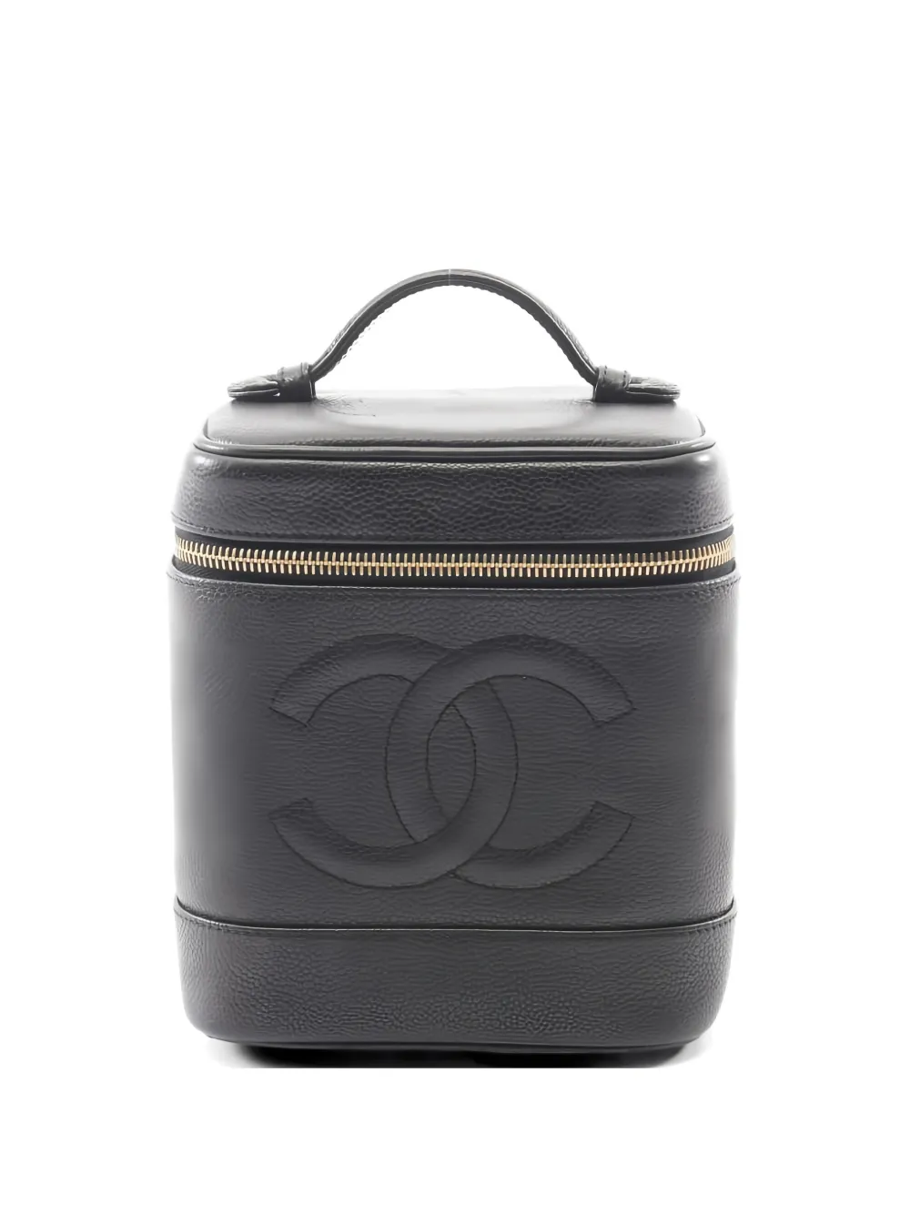 CHANEL Pre-Owned 2010s Coco Mark leather vanity bag - Nero