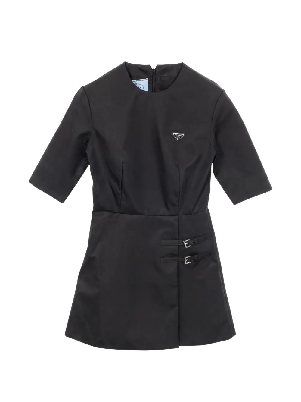Prada Pre-Owned 2000s Re-Nylon buckle-detail mini dress - Nero