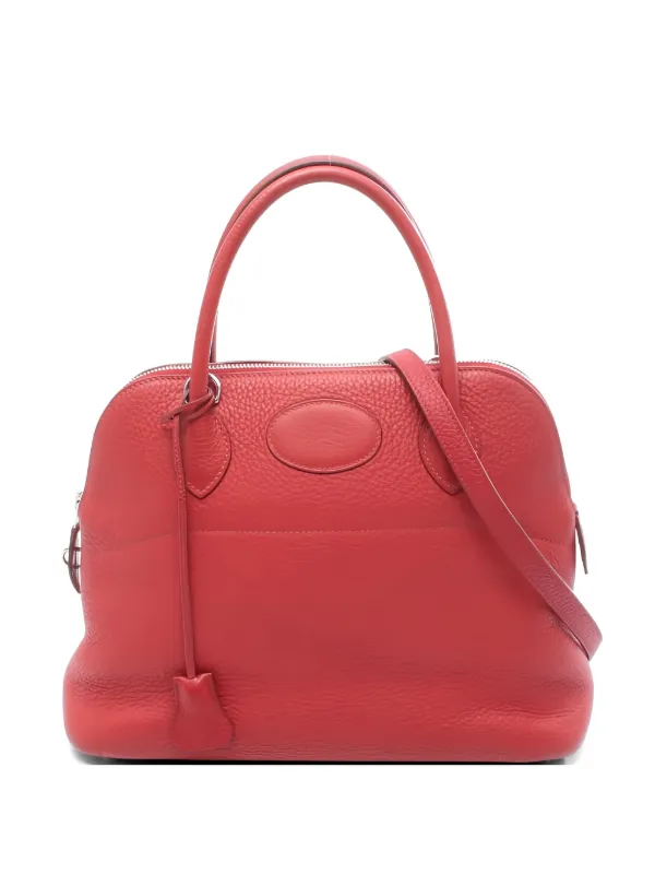 Hermès Pre-owned 2012 31 Bolide Rouge Garance Taurillon Clemence Tote Bag in Red