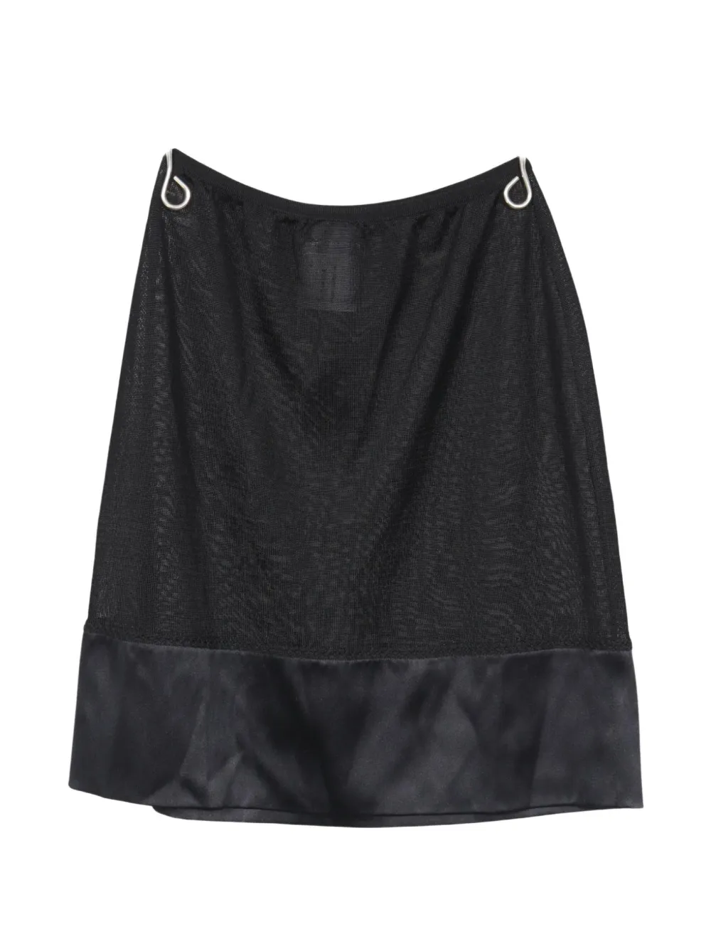 Pre-owned Chanel 1986-1988 Colour-block See-through Skirt In Black