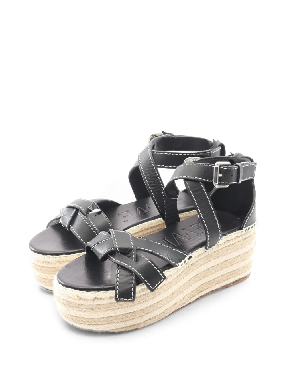 Loewe Pre-Owned Gate Espadrilles aus Leder - Schwarz