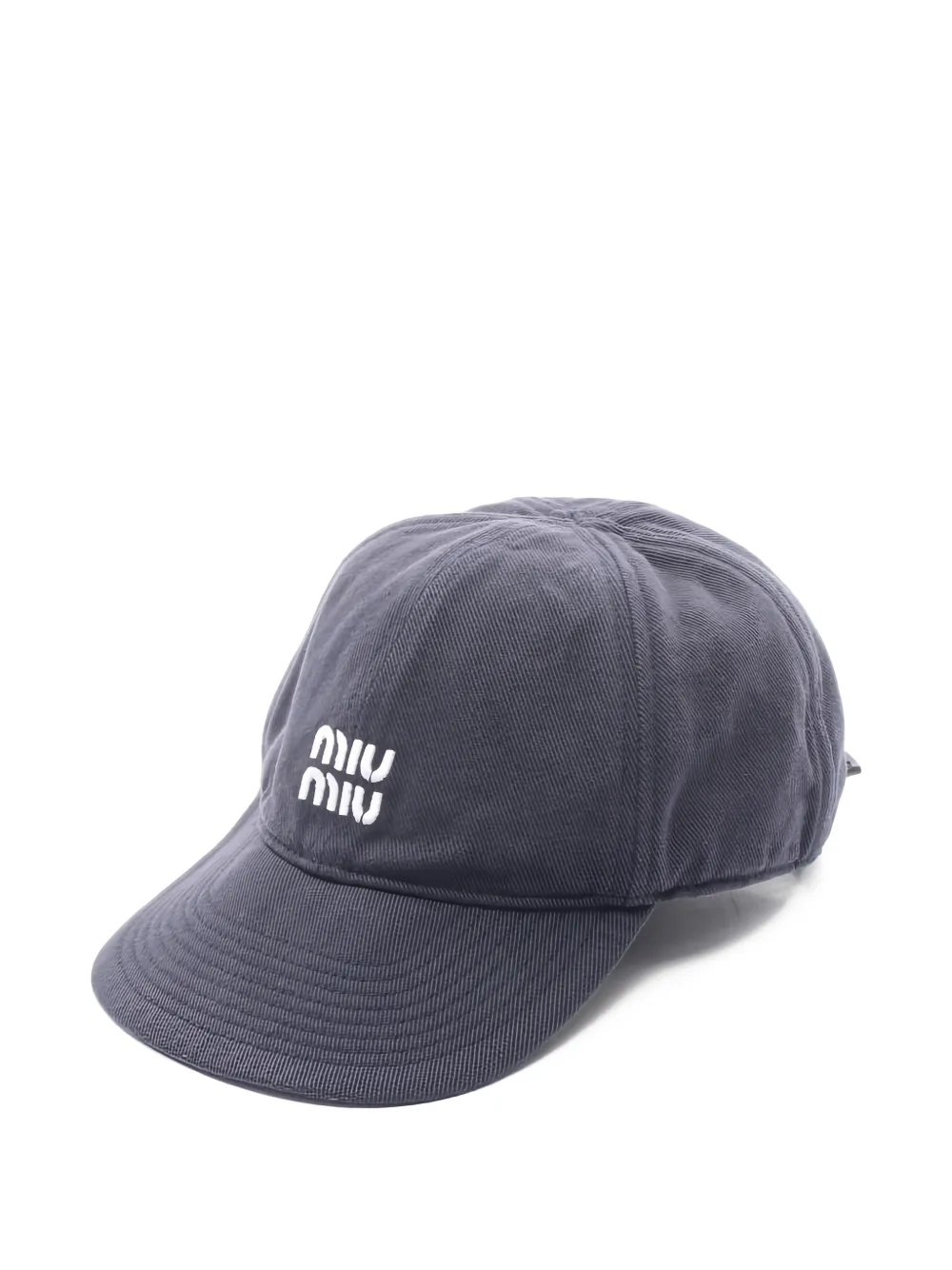 Pre-owned Miu Miu 2010s Embroidery Logo Cotton Baseball Cap In Blue