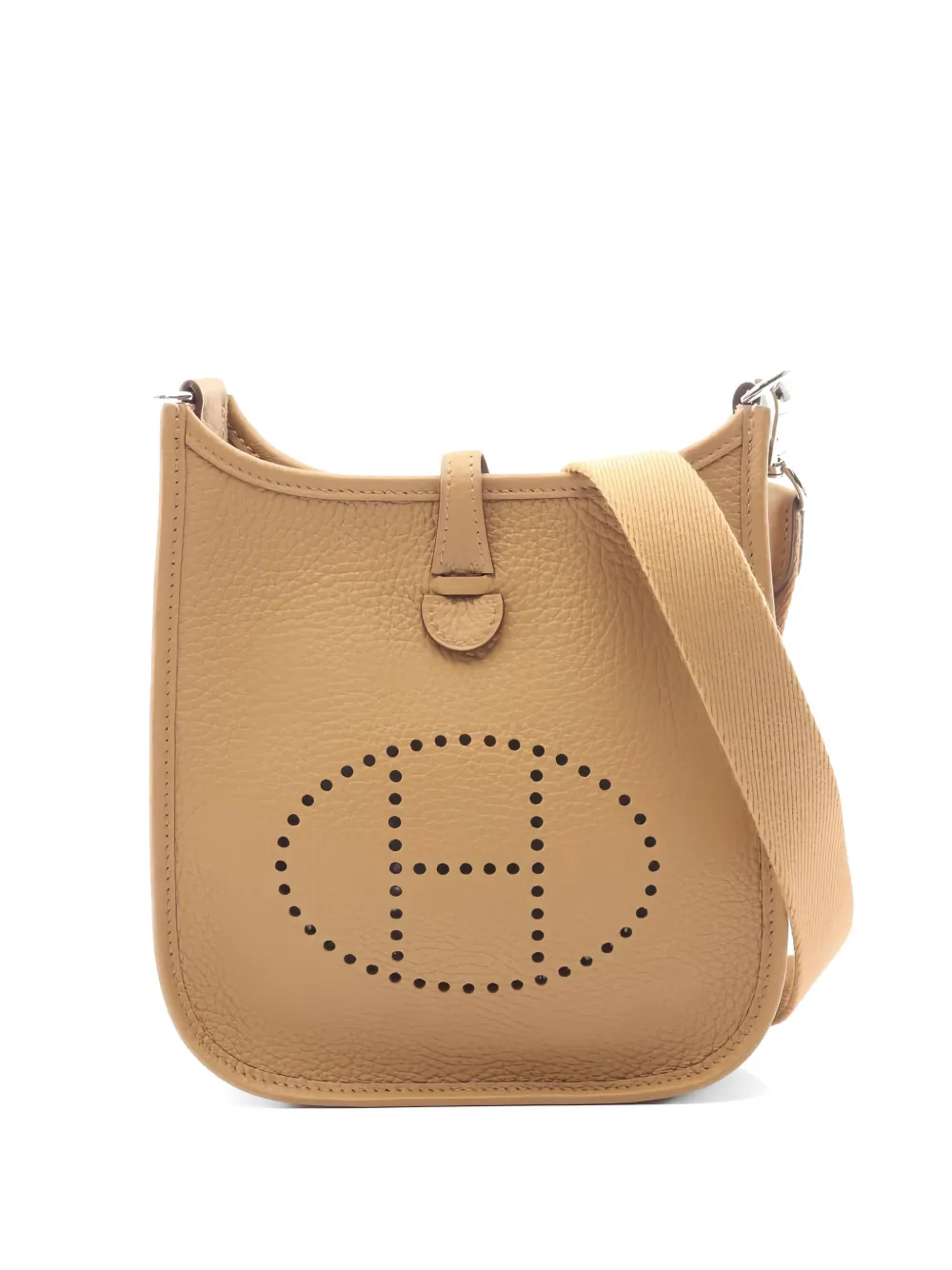 Hermès Pre-Owned 2025 perforated leather shoulder bag - Nude