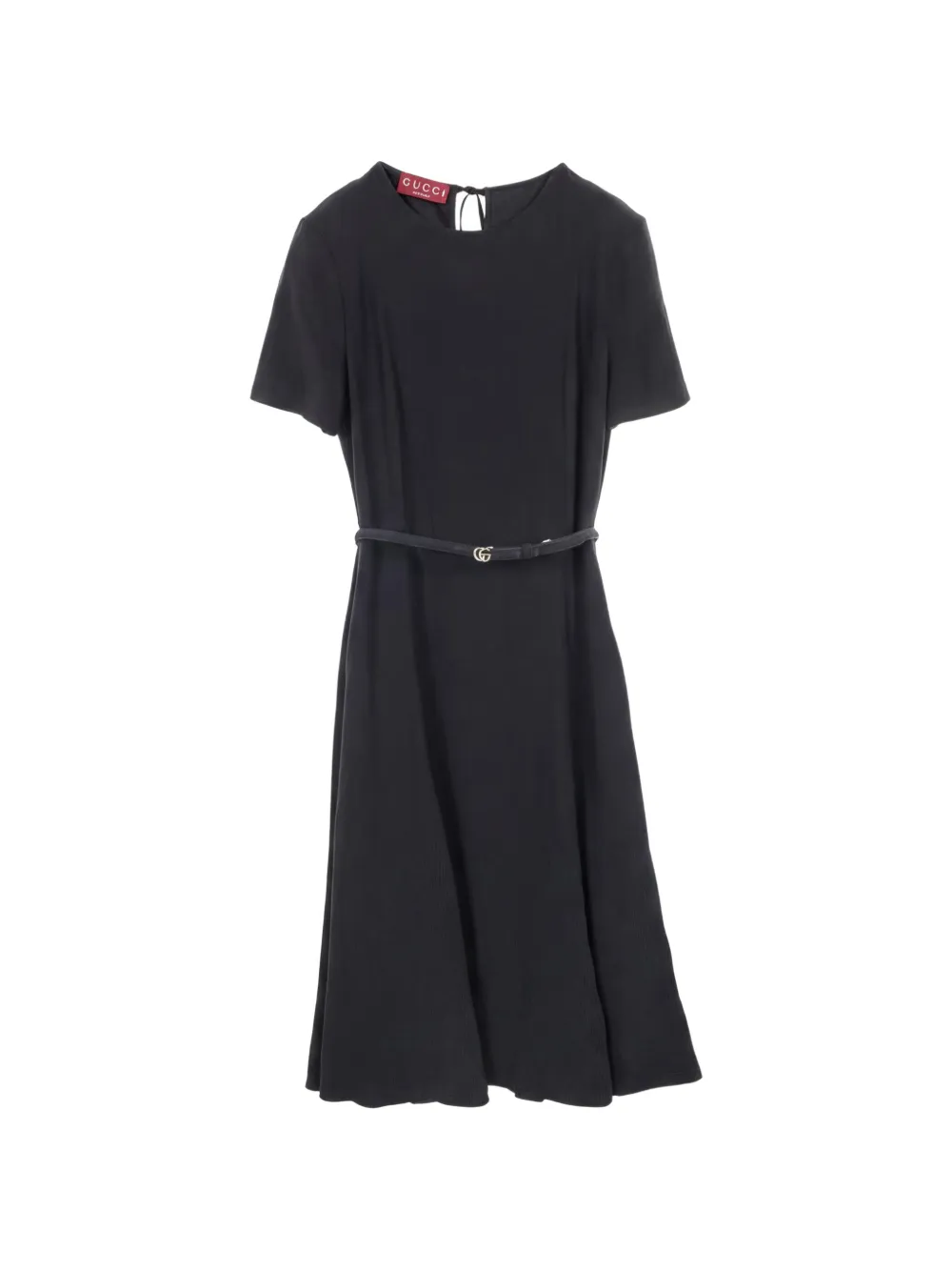 Gucci Pre-Owned 2000s belted short-sleeved midi dress - Blu