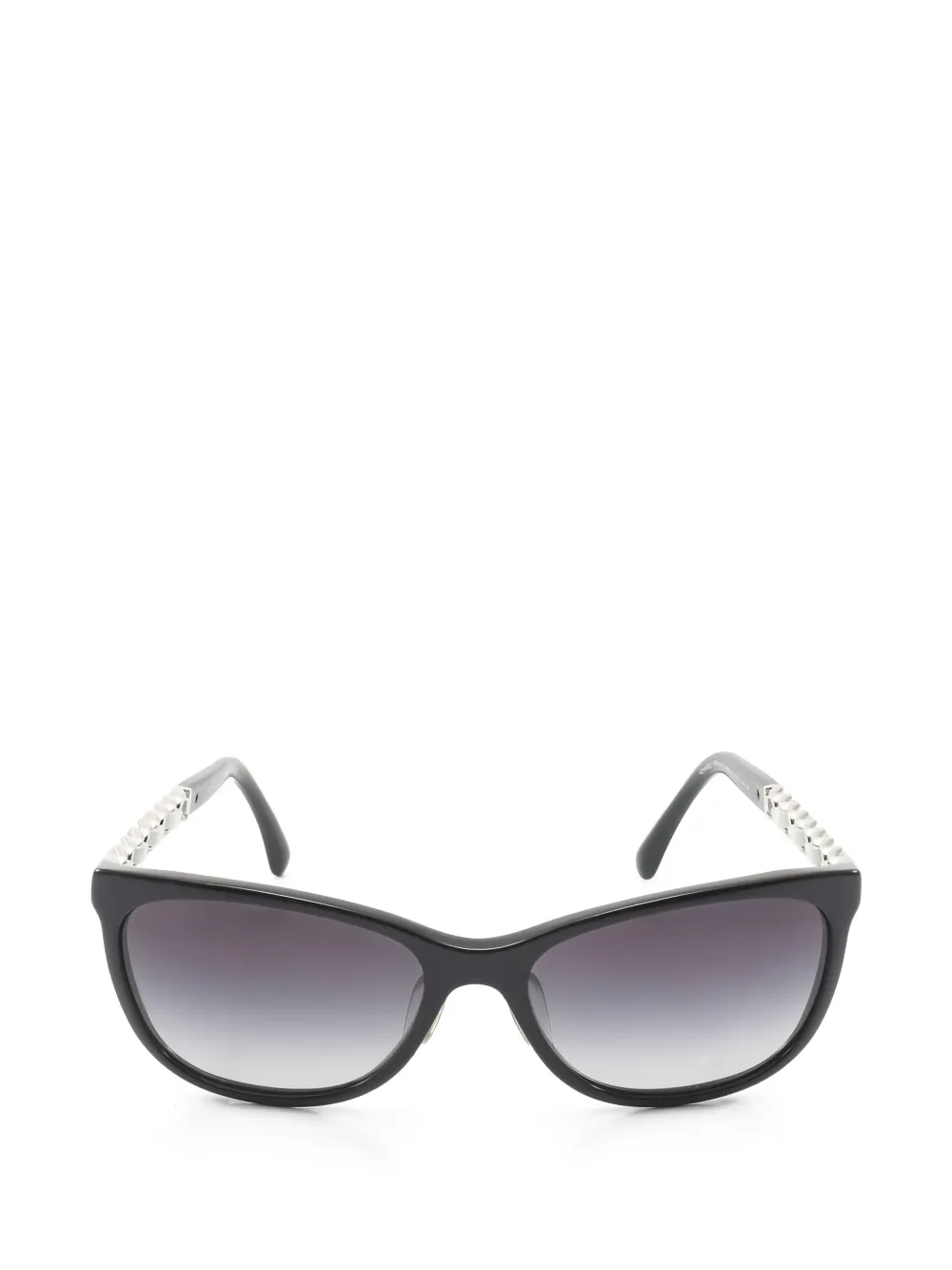 CHANEL Pre-Owned 1986-1988 Sonnenbrille mit Kette - Schwarz