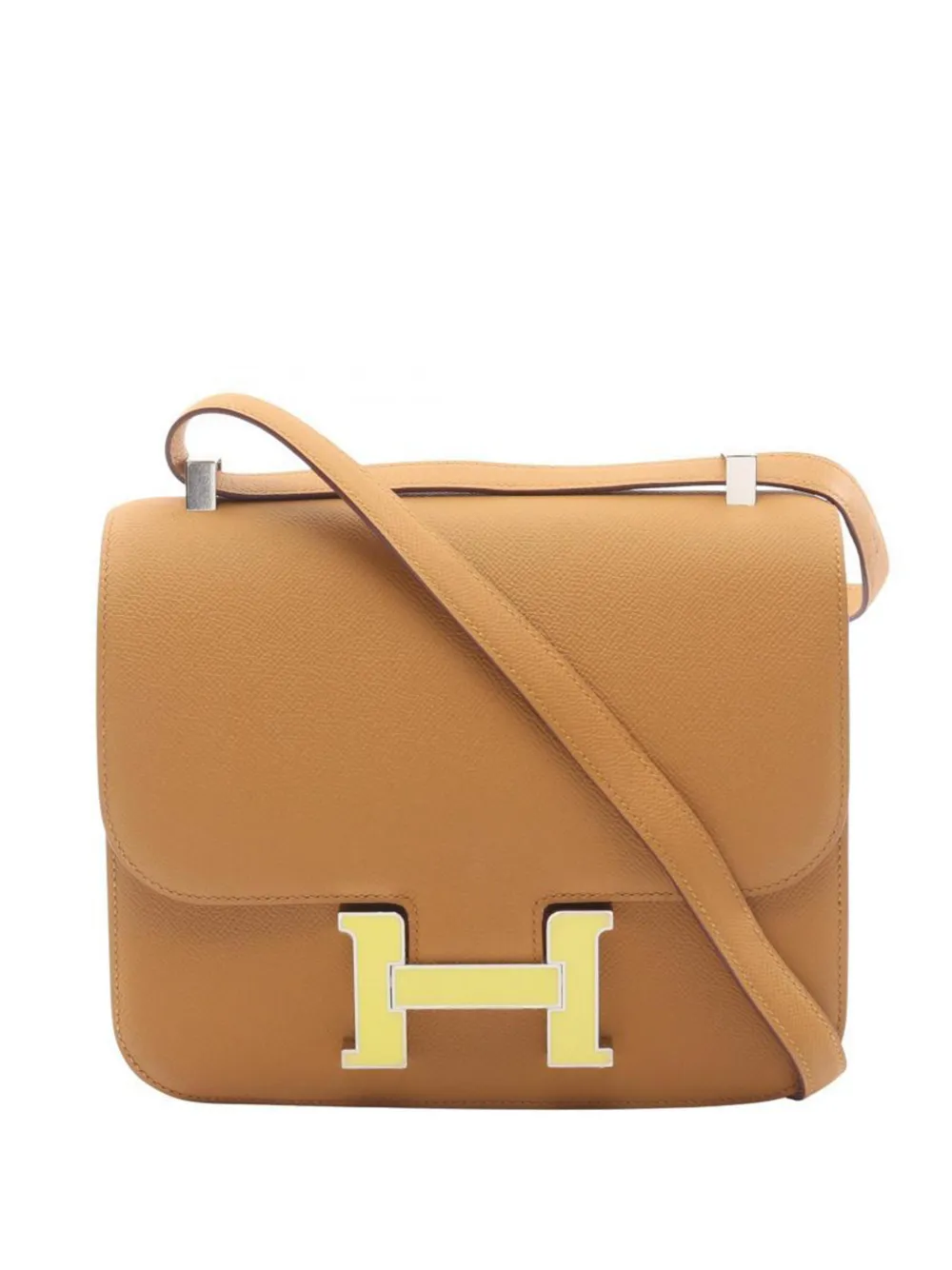 Hermès Pre-Owned 2020 Constance pebble-grain shoulder bag - Giallo