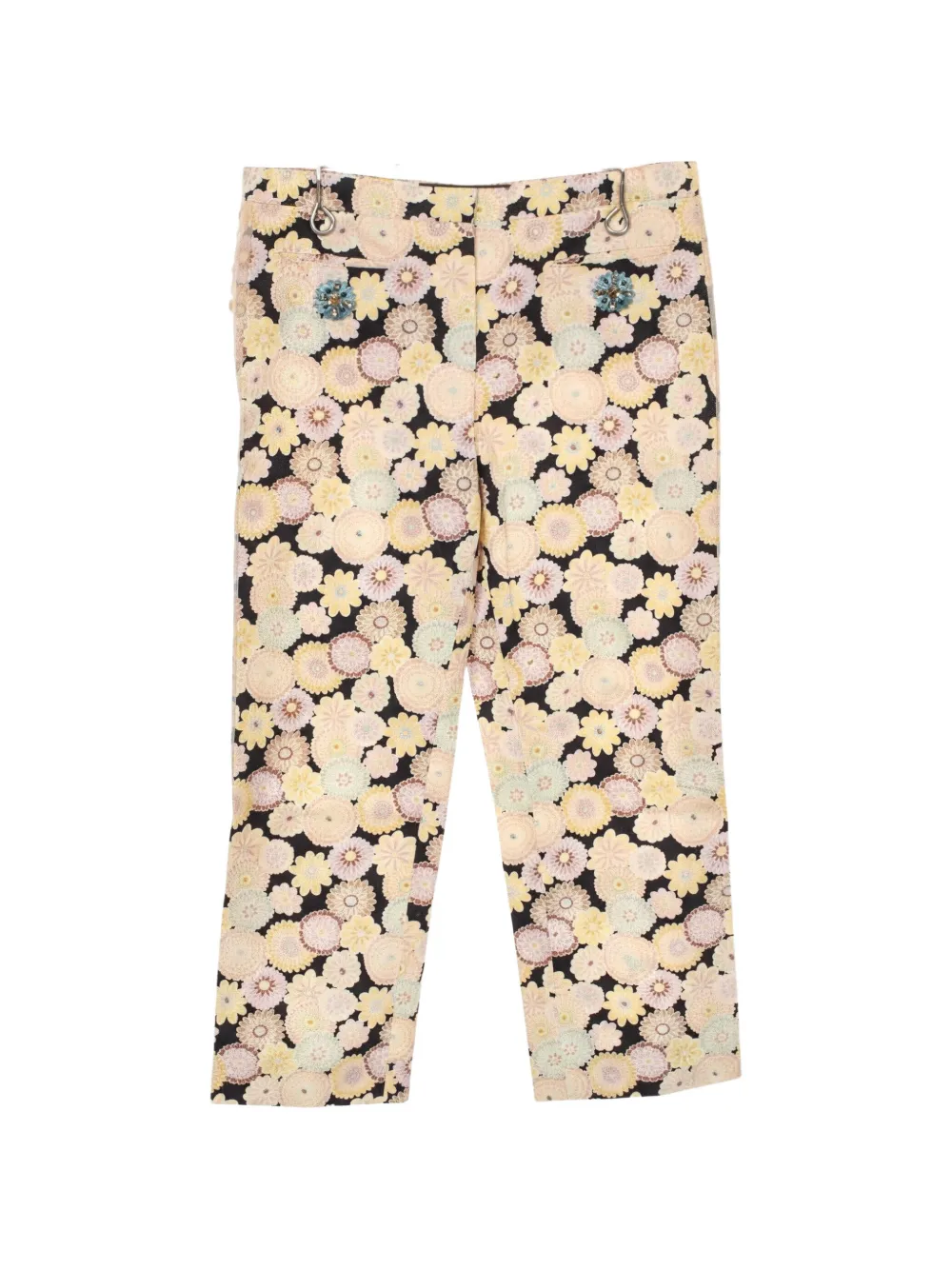 Louis Vuitton Pre-Owned 2010 Bijou floral-pattern trousers - Toni neutri