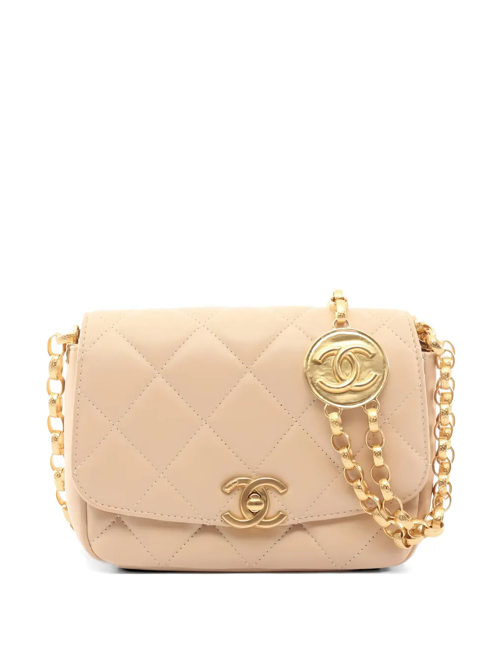 CHANEL Pre-Owned 2020-2021 matelassé chain-strap shoulder bag - Neutrals
