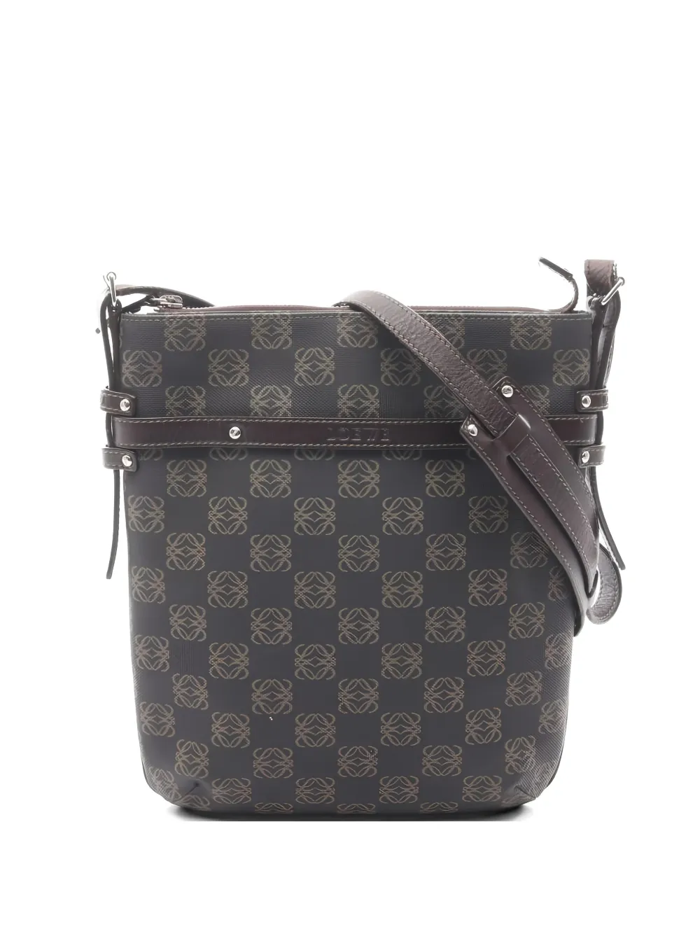 Loewe Pre-Owned Borsa a spalla Anagram Repeat anni 2000 - Marrone