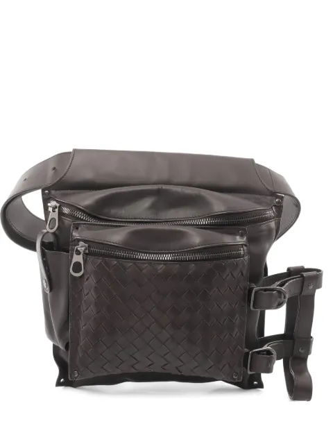 Bottega Veneta Pre-Owned mochila tipo mensajero en Intrecciato 2000