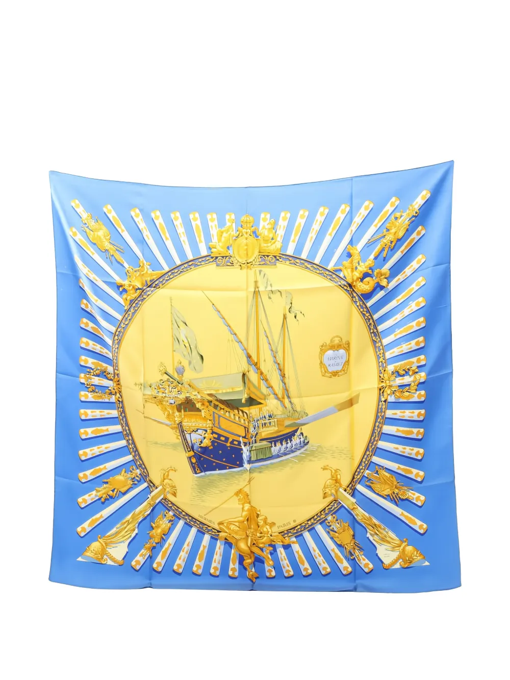 Hermès Pre-Owned Foulard La Marine à Rames anni 2000 - Blu