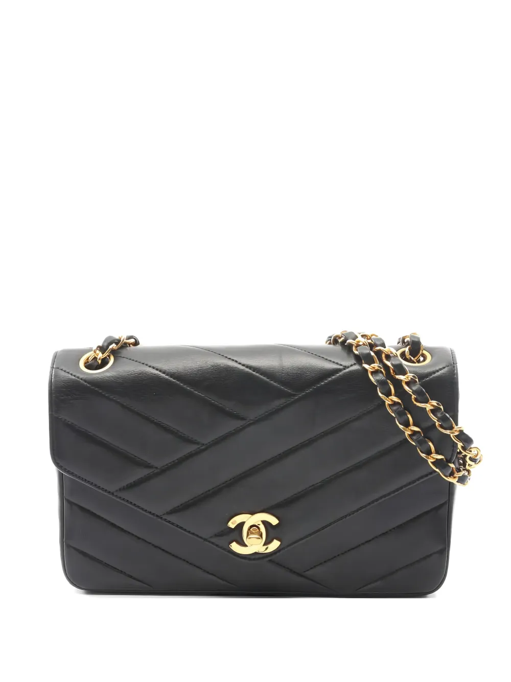 CHANEL Pre-Owned 1991-1994 Bias Stitch chain shoulder bag - Nero
