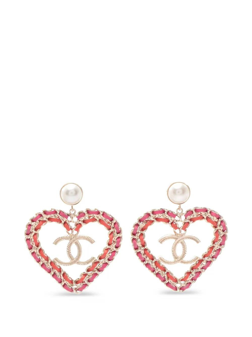 CHANEL Pre-Owned 1986-1988 heart-shape earrings - Oro
