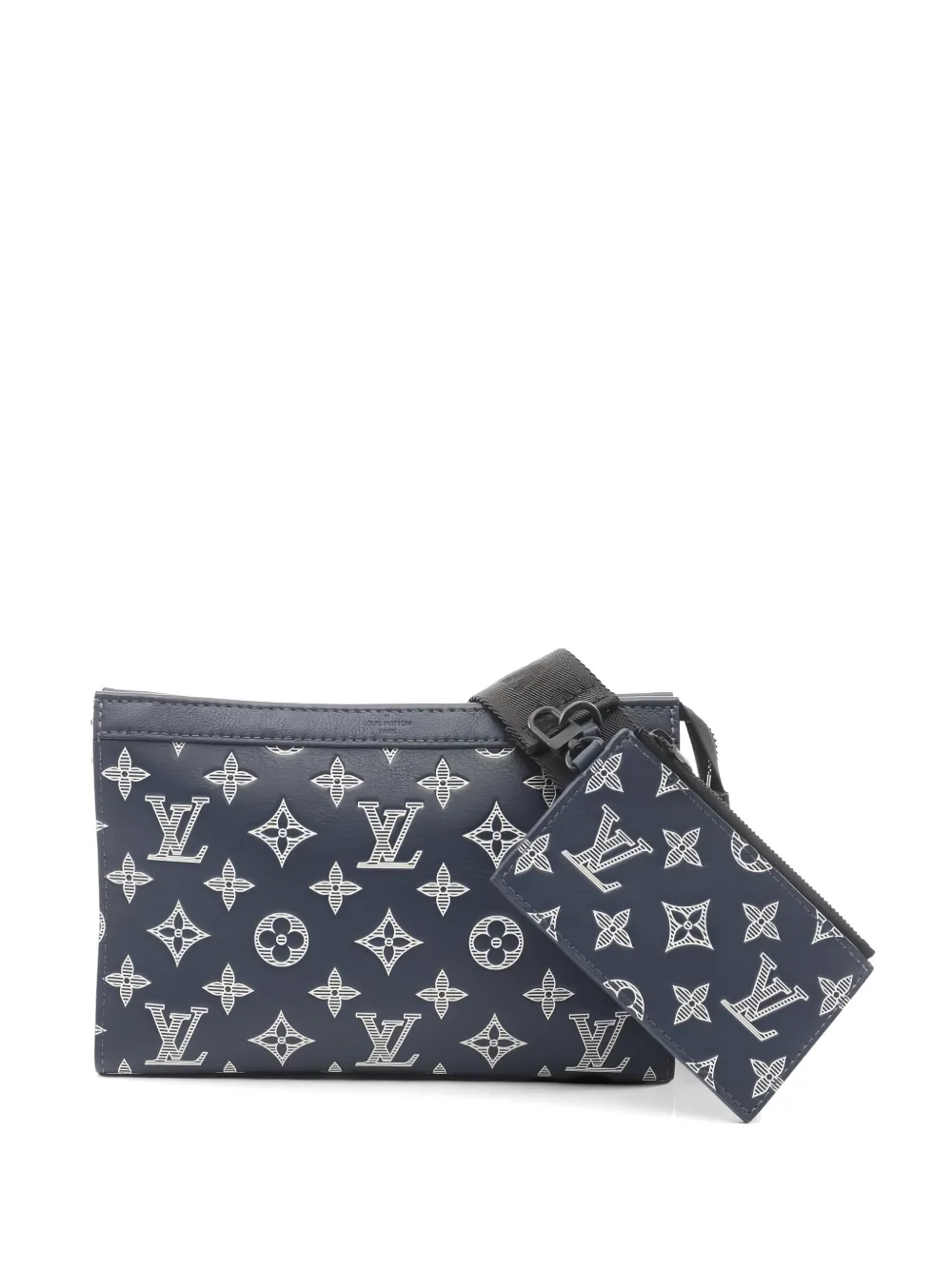 Louis Vuitton Pre-Owned 2010s monogram shadow leather wearable wallet - Blu