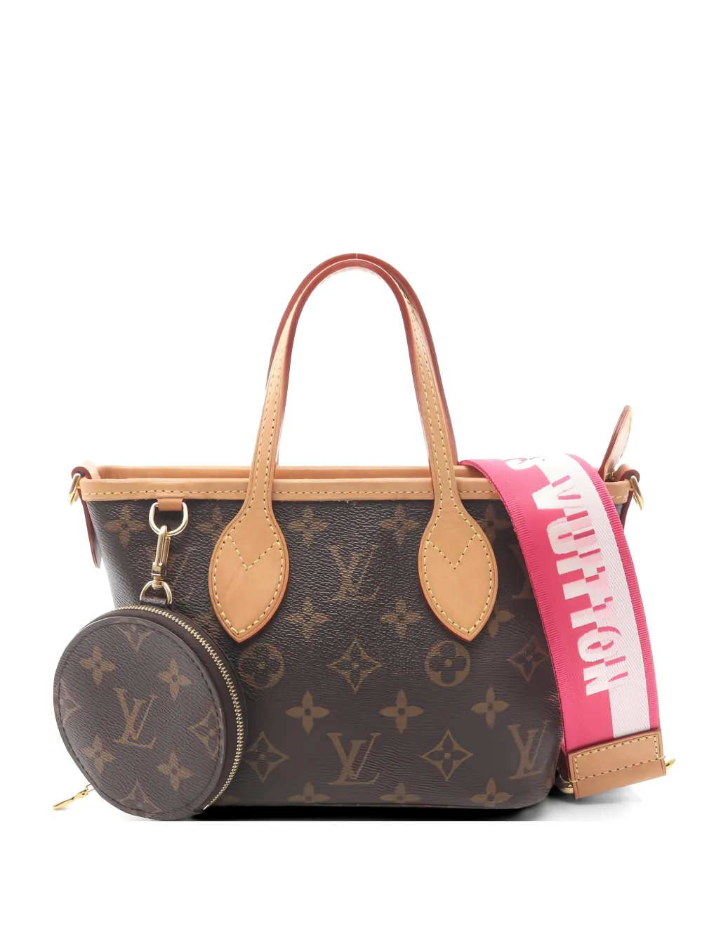 Louis Vuitton Pre-Owned 2021 Neverfull BB monogram rose peony tote bag - Marrone
