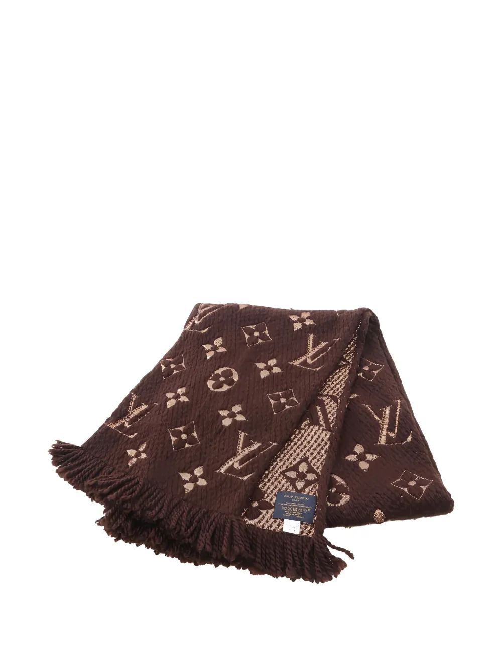 Louis Vuitton Pre-Owned Sciarpa con frange 2021 - Marrone