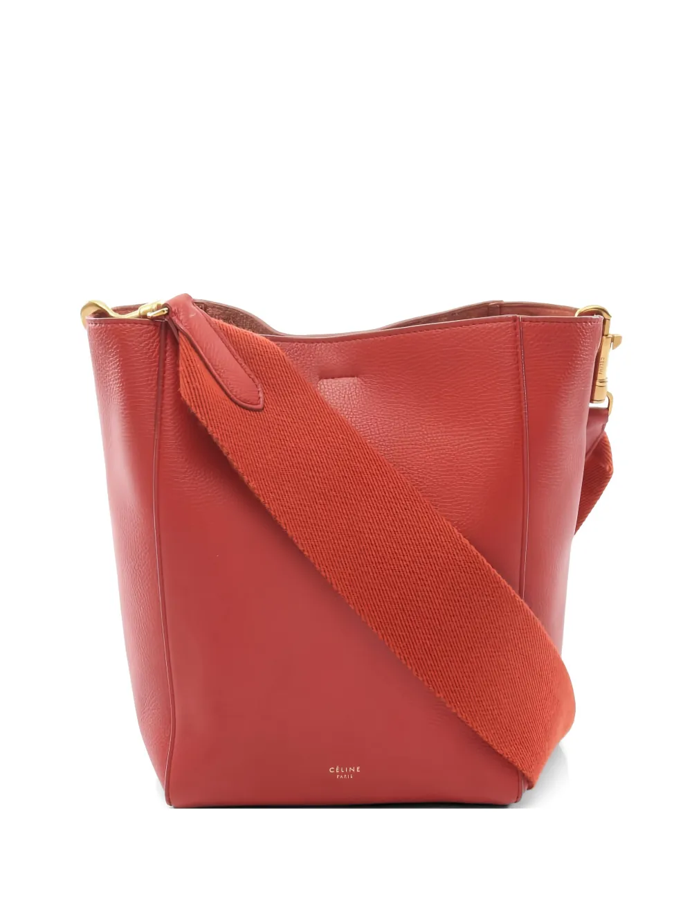 Celine Pre-Owned 2000s small Sangle leather shoulder bag - Rosso
