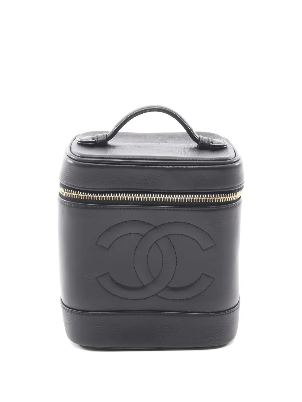 CHANEL Pre-Owned 1997-1999 Coco mark caviar leather vanity bag - Nero