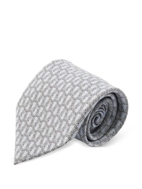 Hermès Pre-Owned 2010s chain-patterned silk tie