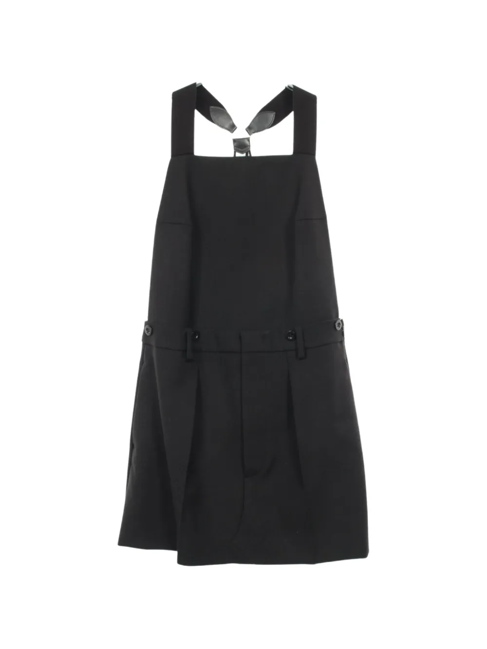 Prada Pre-Owned 2010s backless suspenders wool mini dress - Schwarz