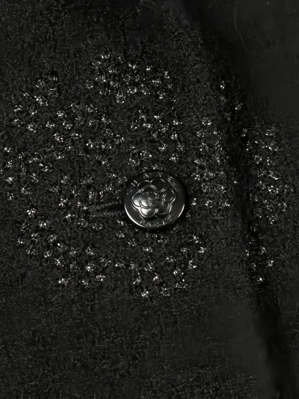 CHANEL Pre-Owned 1986 カメリア ツイードジャケット | ブラック