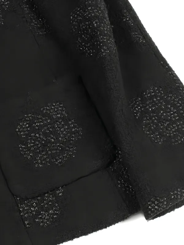 CHANEL Pre-Owned 1986 カメリア ツイードジャケット | ブラック