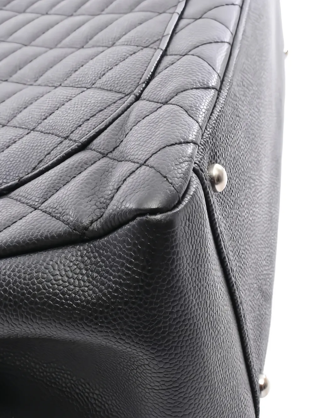 2012 Grand Shopping Quilted Chain-Strap Tote Bag