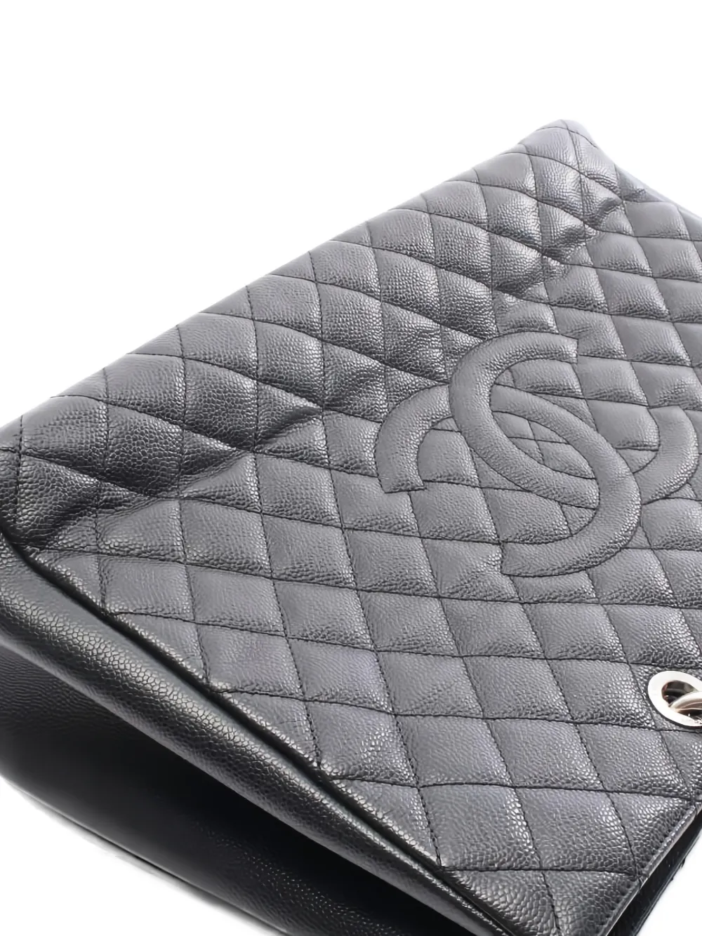2012 Grand Shopping Quilted Chain-Strap Tote Bag