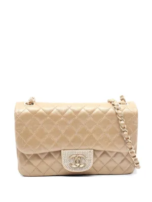 CHANEL Pre-Owned 1992 Raffia Straw Jute Gold CC Balls Drawstring