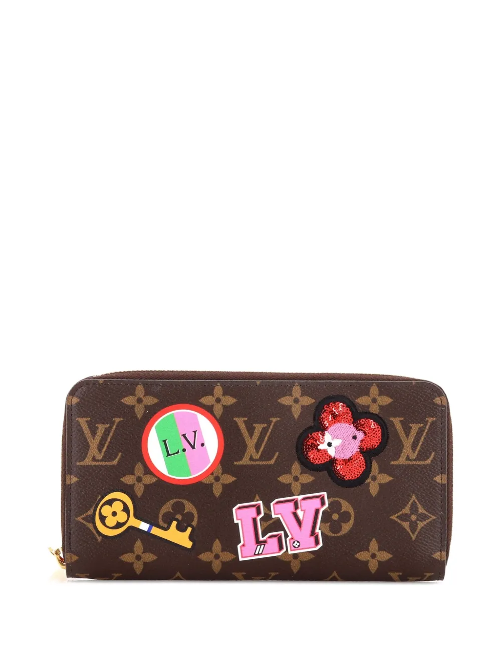 Louis Vuitton Pre-Owned Zippy Wallet Limited Edition Patches Monogram Canvas small wallets - Marrone