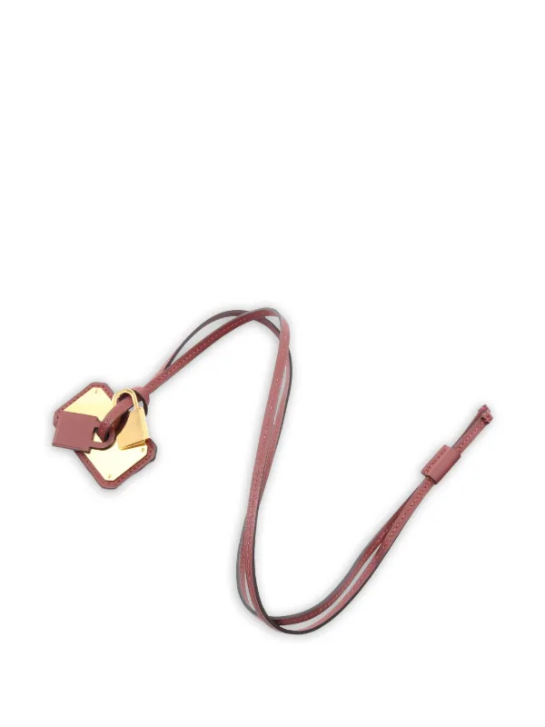 Hermès Pre-owned 2021 GM O'kelly Padlock Leather Necklace in Red