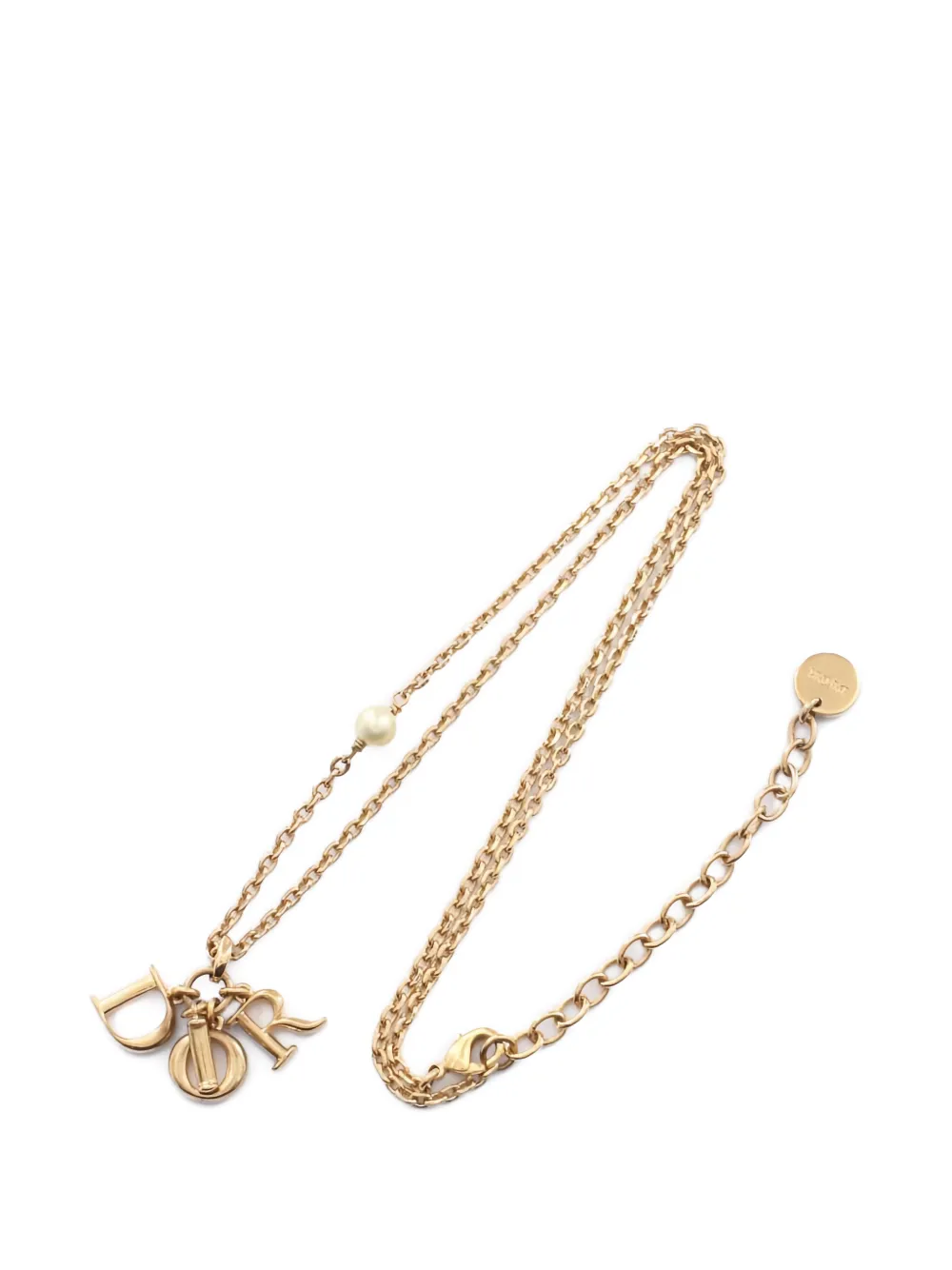 Christian Dior Pre-Owned 2000s logo-lettering necklace - Gold