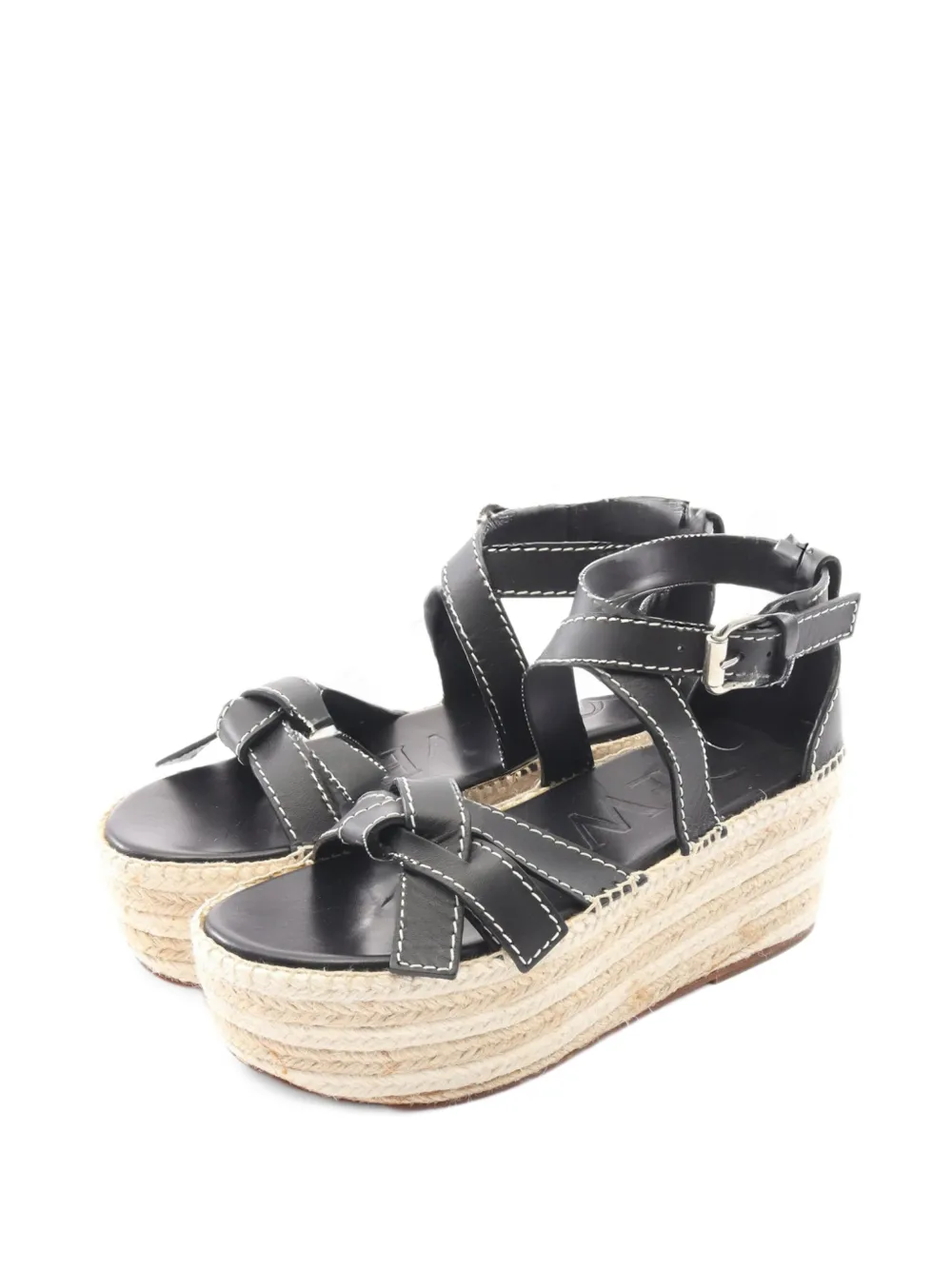 Loewe Pre-Owned 2010s Gate leather espadrilles sandals - Schwarz