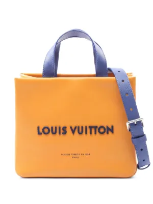 LOUIS VUITTON エコバッグ オレンジ イエロー Louis Vuitton Pre-Owned 2021-2026 Leather Mini Shopper Tote