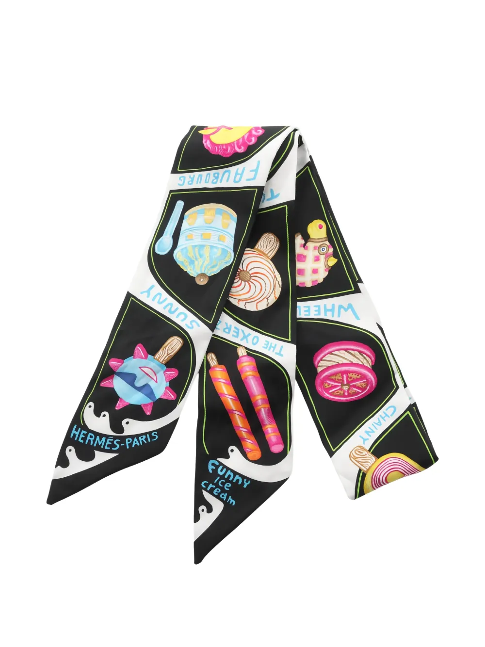 Hermès Pre-Owned Foulard Funny Ice Cream con stampa anni 2010 - Nero