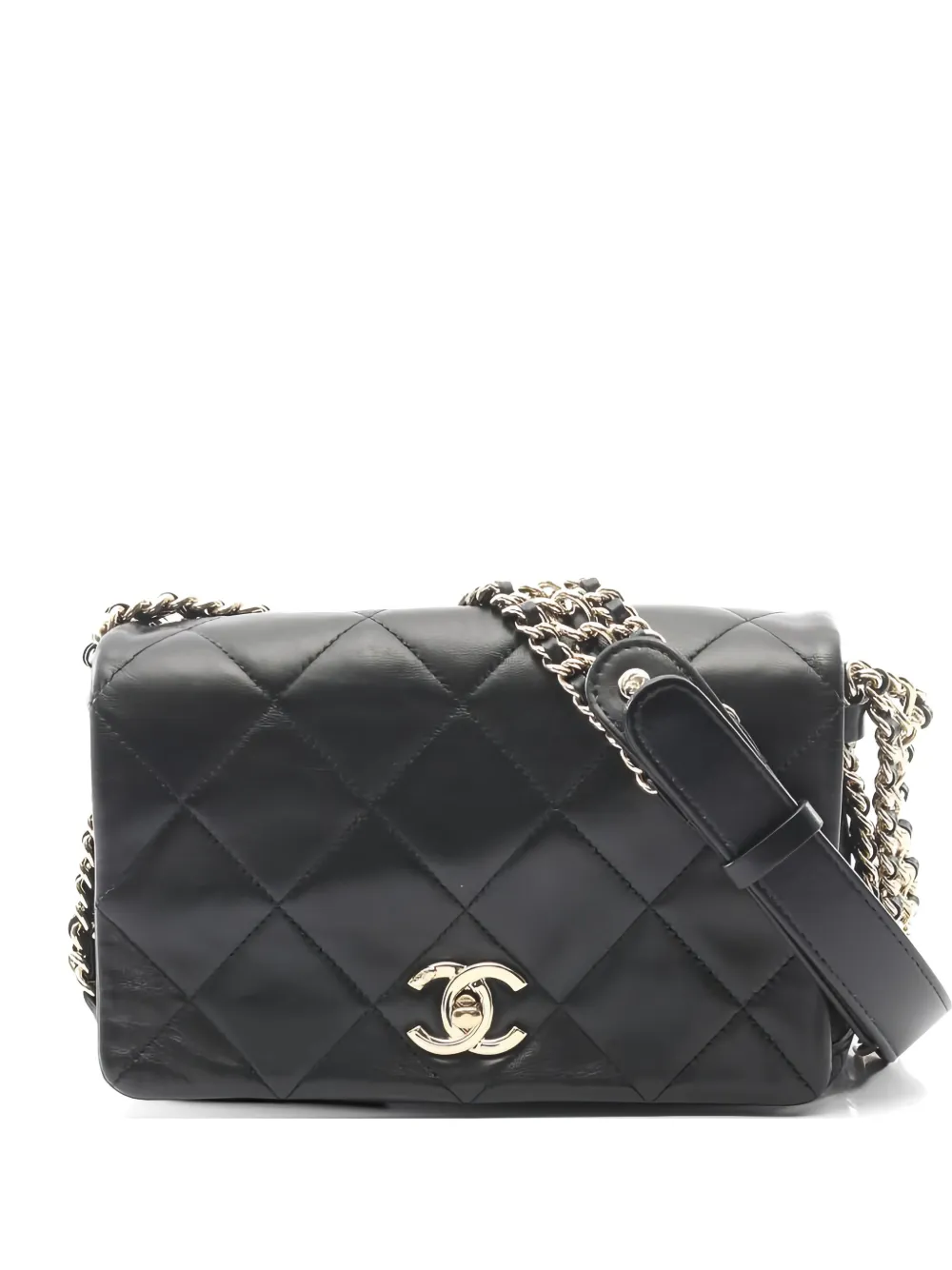 CHANEL Pre-Owned 2021s Matelassé chain shoulder bag - Black