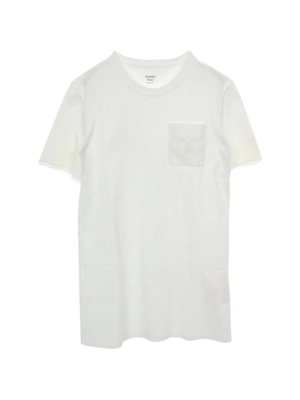 Hermès Pre-Owned shirt lace cotton dress - White
