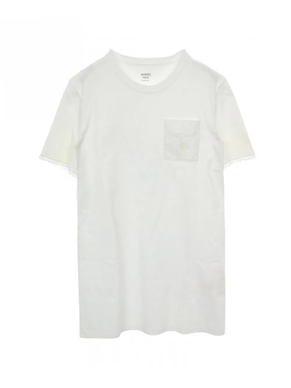Hermès Pre-Owned shirt lace cotton dress - Weiß
