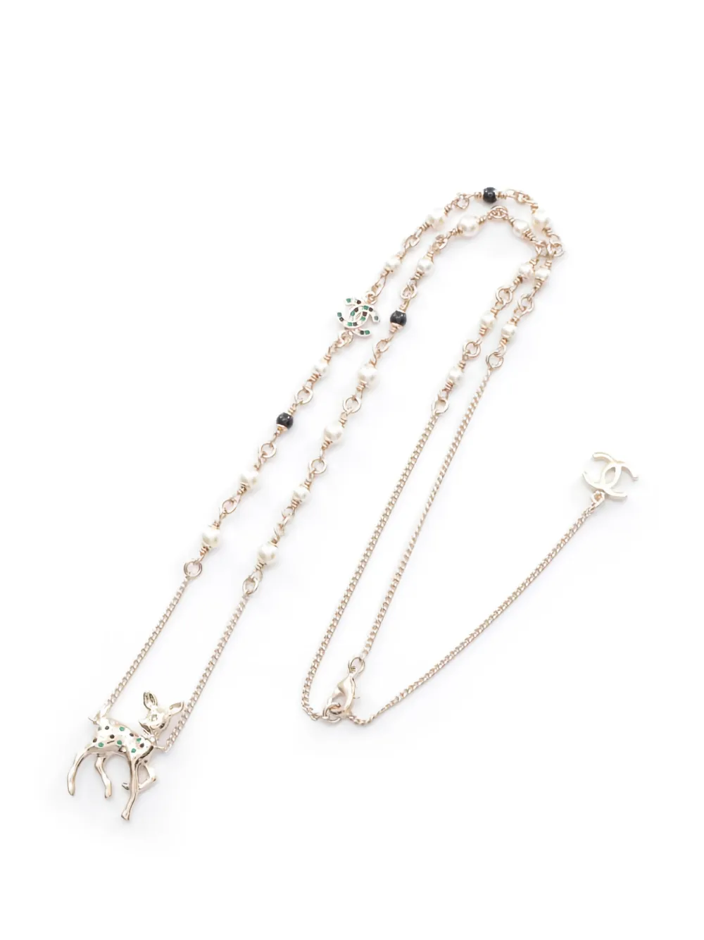 CHANEL Pre-Owned 1986-1988 deer-pendant necklace - Oro