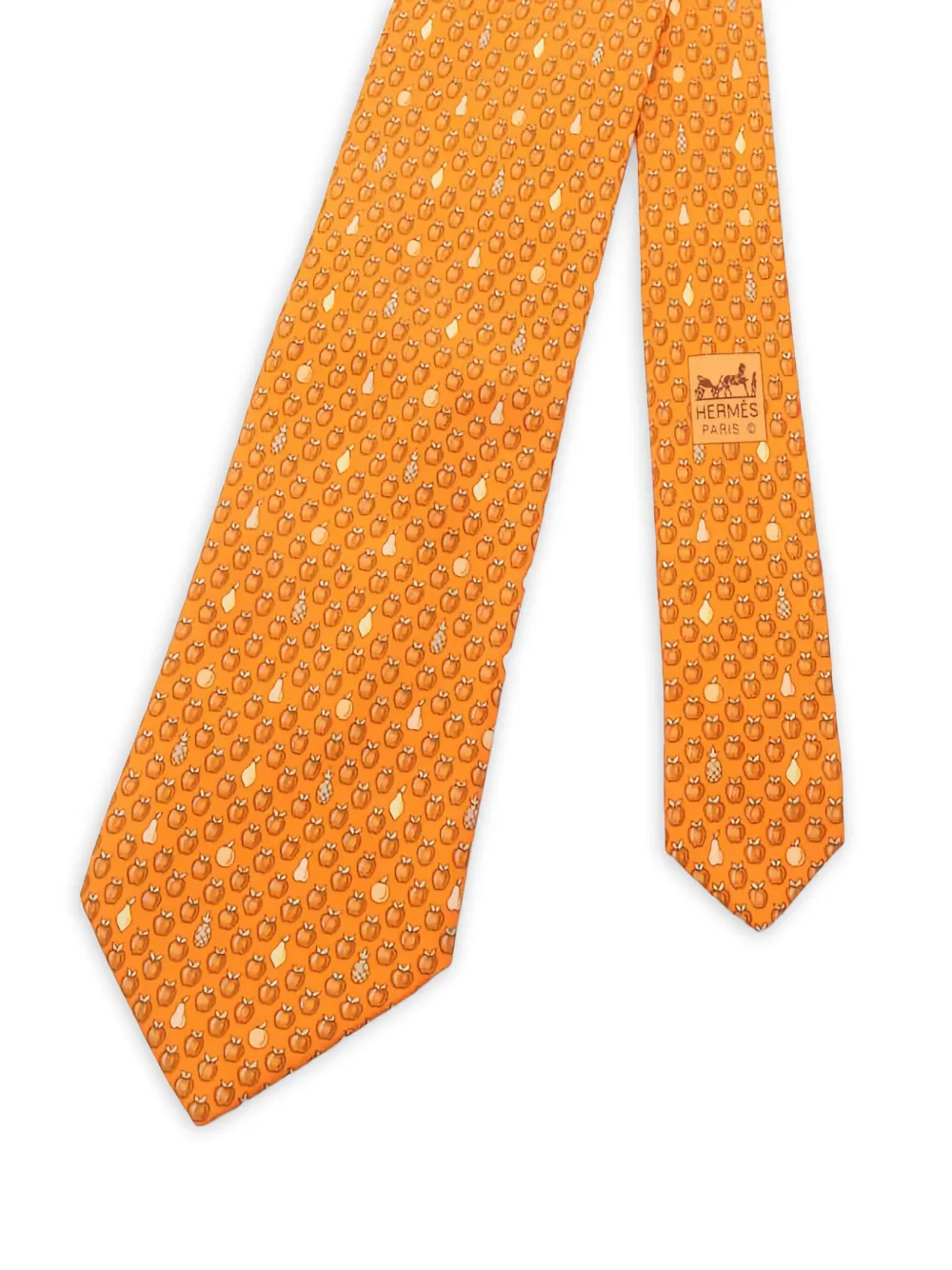 Hermès Pre-Owned 1910s Krawatte mit Früchtemuster - Orange