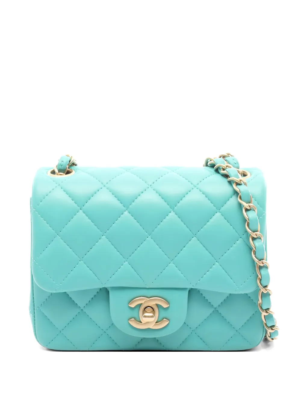 CHANEL Pre-Owned 2019 matelasse chain crosss body bag - Verde