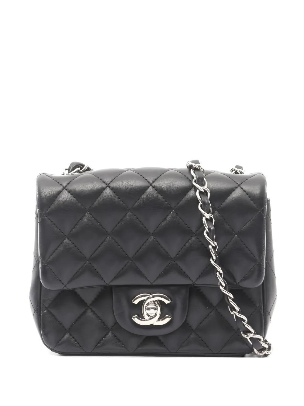 CHANEL Pre-Owned 2017-2018 mini matelasse chain-straps leather shoulder bag - Nero