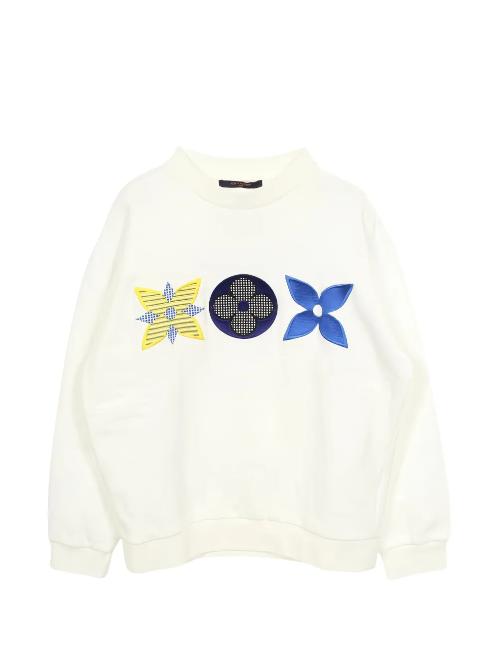 Louis Vuitton Pre-Owned 2020 monogram-flower embroidery sweatshirt - Bianco