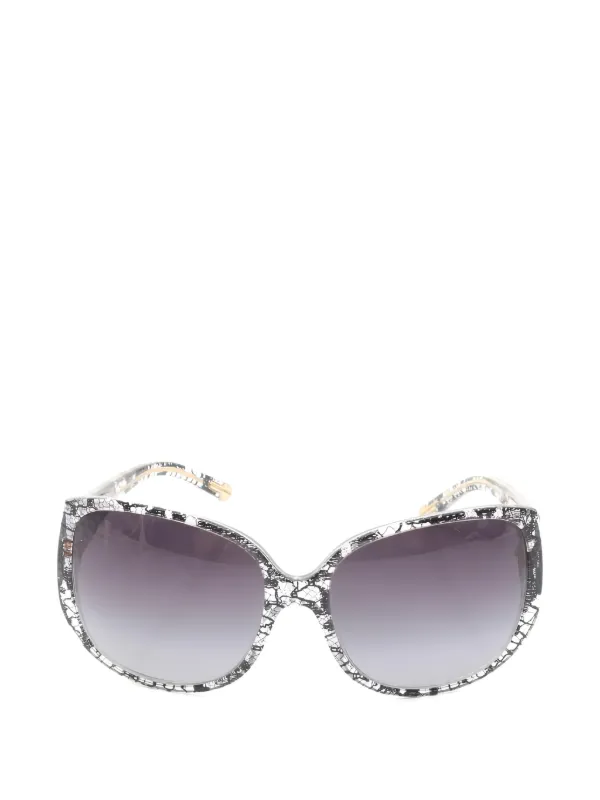 Dolce & Gabbana Pre-owned 2000s Lace-print Sunglasses in Black