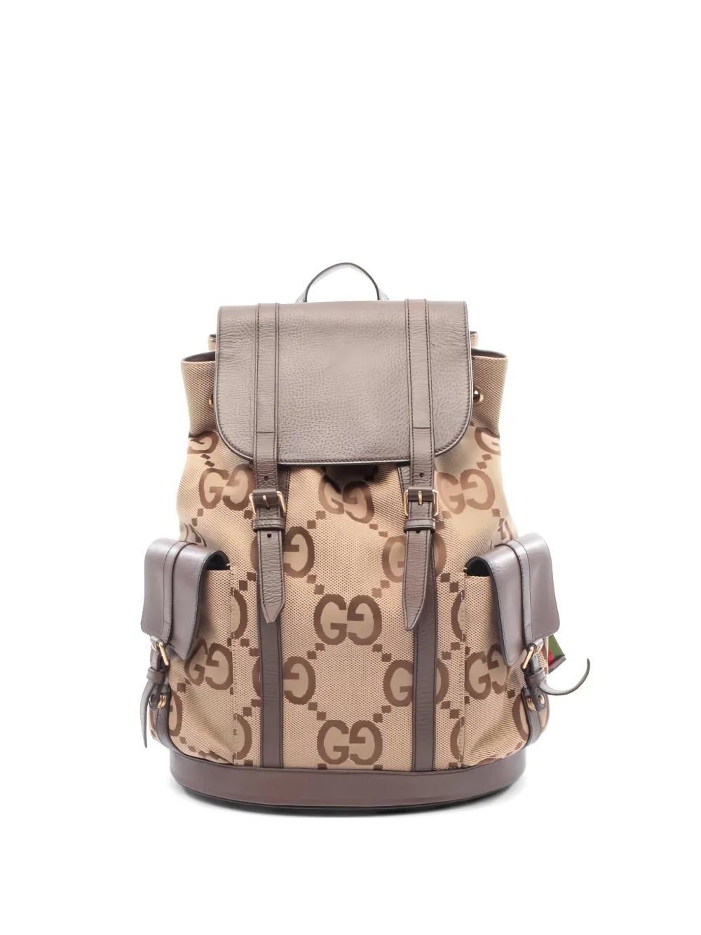 Pre-owned Gucci 2000s Jumbo Gg Canvas Backpack In Neutral