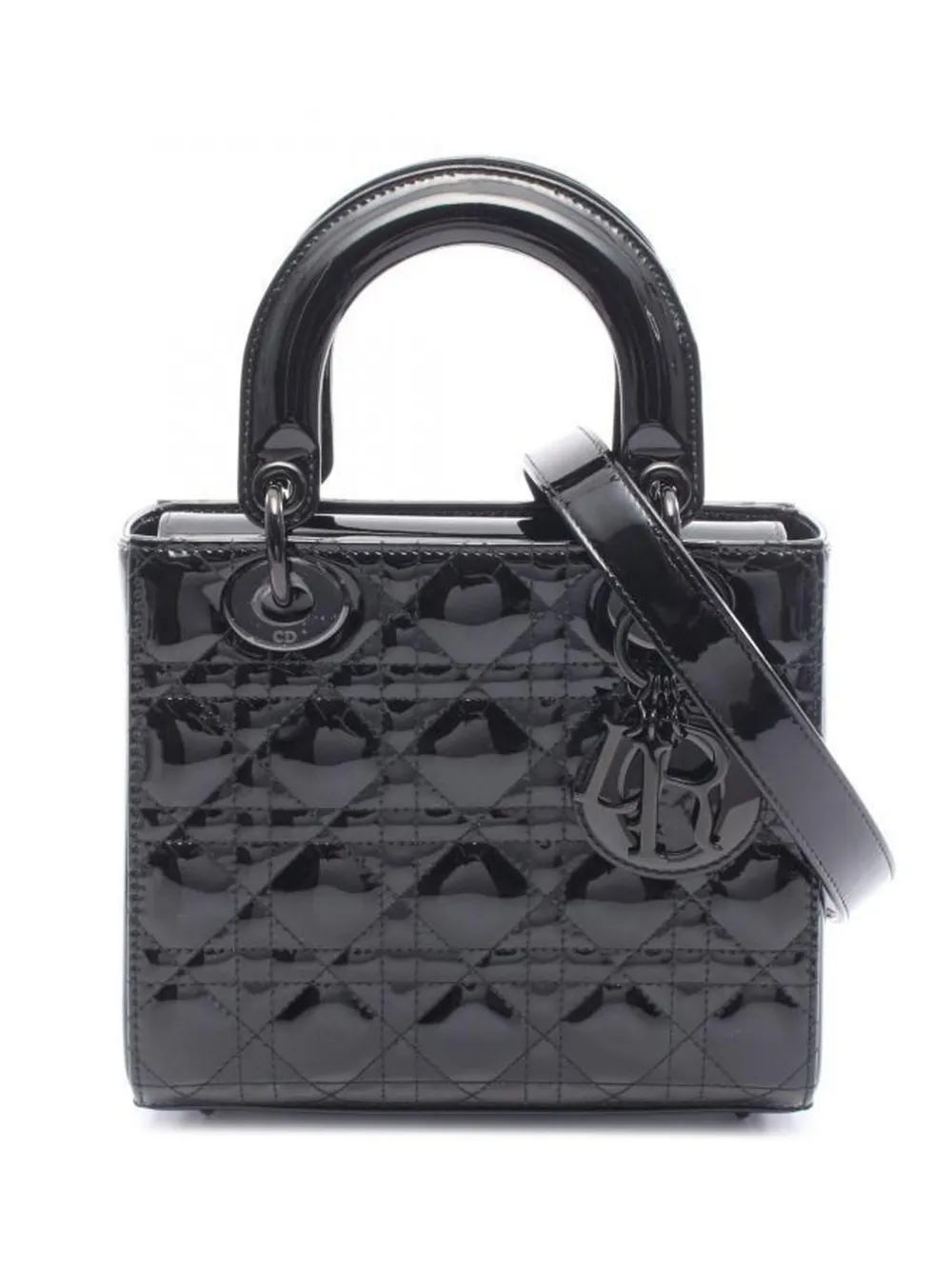 2010s Small Lady Dior Canage Leather Tote Bag